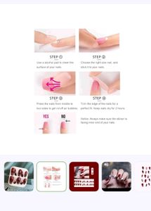 Elegant Red Glitter Flower Press-On Nails