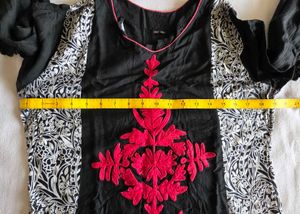 Embroidered Black Kurta