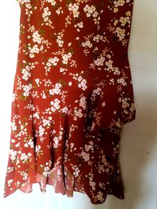 Chic Floral Print Dress L size