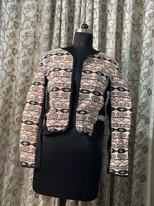 Unique Embroidered Open Jacket