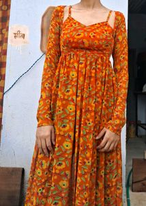 Floral Orange Beautiful Kurta🤌✨️🧡