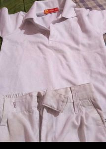 White School Uniform Shirt & Pants Set