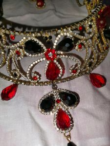 Necklace With Red And Black Beads
