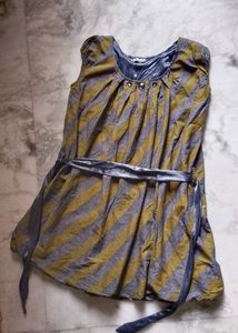 Double Layered Striped Top with Belt
