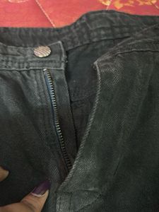 Wide Leg Black Denim Jeans
