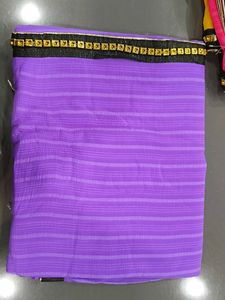 Beautiful Purple Saree with Embellished Border
