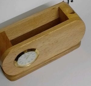Wooden Desk Pen stand with Roman Numerals