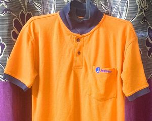 Men's Orange &amp; Navy Polo T-Shirt