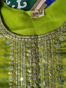 Green Embroidered Kurta Set