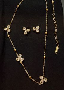 Anti-tarnish Sparkling  Necklace &amp; Earring S