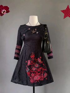 Embroidered Black Kurta Set