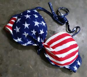 American Flag Bikini Top panty set