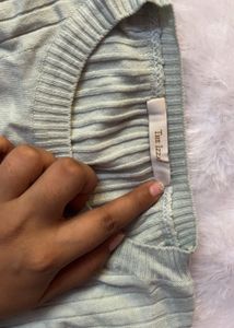 Mint Green Ribbed Knit Top