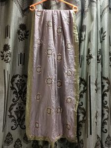 Fabulous Green Color border wid flowers Embroidered Designer Dupatta