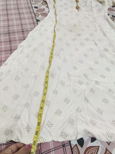 Cream Block Print Frock