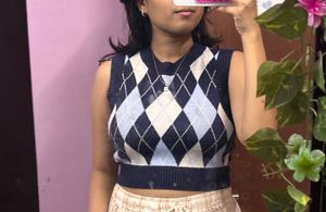 h&amp;m navy argyle sweater vest
