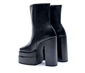 Chunky Platform Heeled Boots