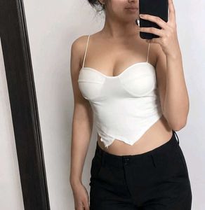 White Bustier Crop Top