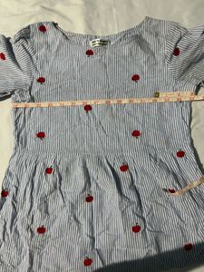 Chic Striped Embroidered Peplum Top