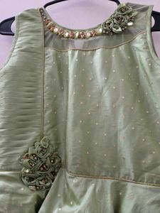 Elegant Sage Green Layered Gown