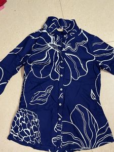 Blue Floral Print Shirt