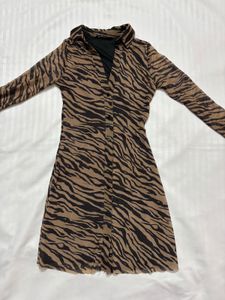 y2k tiger print dress