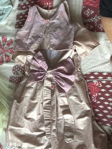 Beautiful cotton silk frock with Bow back