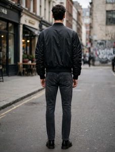 Korean Cropped Black Bomber Jacket | Unisex|