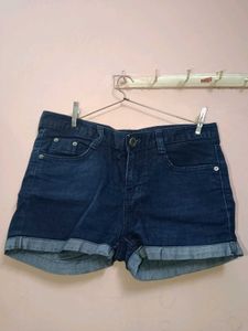 Dark Blue Denim Shorts