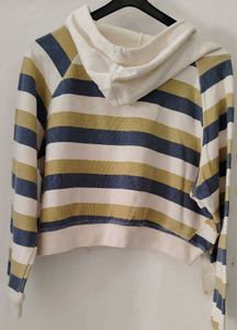 Striped Cropped Hoodie