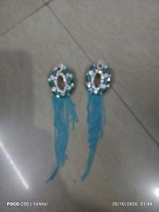 Dangling Turquoise &amp; Crystal Earrings