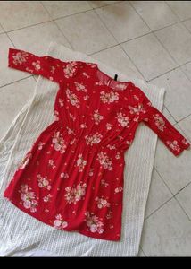 H&amp;M Red Floral Mini Dress