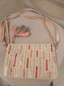 Boho Embroidered Beaded Shoulder Bag