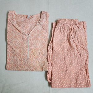 Peach Night Suit | XXL