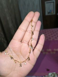 vintage "R" letter necklace gold