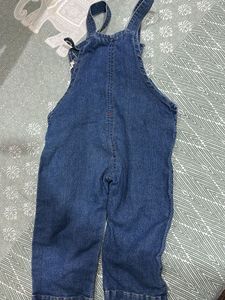 Cute Denim Overalls with Butterfly &amp; Flower Embroi