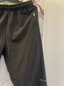 Unisex Black Athletic Pants, Waist- 28