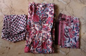 Beautiful cotten women kurti with Dupatta &amp; Bottom
