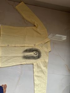 Light Yellow Kurta Set with Printed Detail