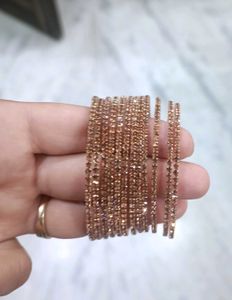 💜Elegant wine-golden metal bangles combo💜