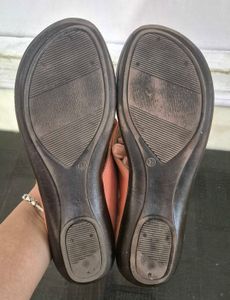 Coral Thong Sandals with Embellishments