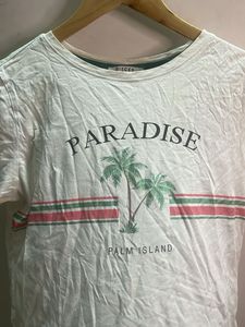 White Paradise Palm Island T-Shirt