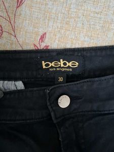 BeBe black denim shorts