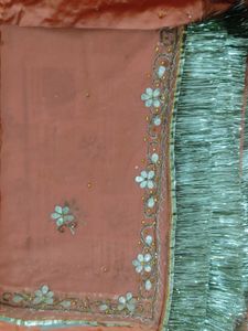 Elegant Peach rajputi poshak