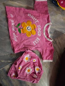 Cute Pink Flower Print Outfit