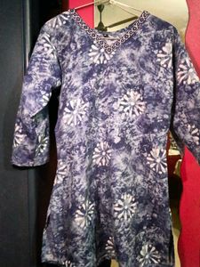 Stylish Blue & White Batik Kurta