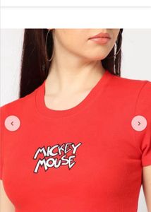 Cute Red Mickey Mouse Crop Top