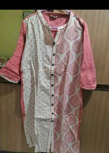 Elegant Pink &amp; White Kurta
