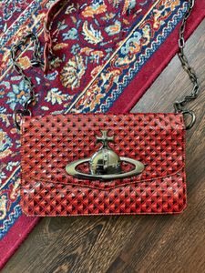 Vivienne Westwood Red Studded Pattern Handbag