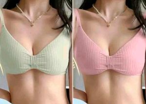 Comfortable Ribbed V-Neck Bra